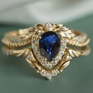 Women’s Blue Zircon Ring Set with Gold Tone 9 Seac9a0c58e894e45a06d61a53bd59a85k