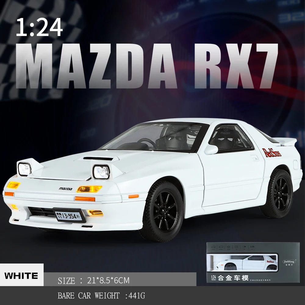 White Mazda RX-7 1:24 Scale Diecast Model 10 White Mazda RX-7 1:24 Scale Diecast Model - Image 10
