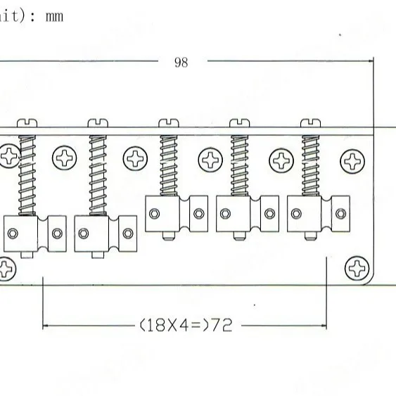 Five-String Electric Bass Bridge, 98mm Length 5 Five-String Electric Bass Bridge, 98mm Length - Image 5
