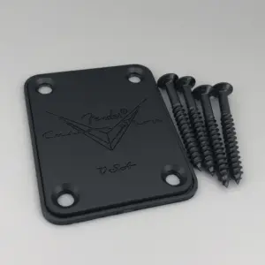 ST & Tele Guitar Neck Plate in Chrome, Silver, Black 18 Seb014f73b15341419554b4baa092ba05l