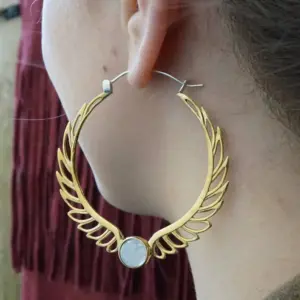 Vintage Gold & White Stone Drop Earrings 3 Seb074d257ef0430197ab82d656f712aay