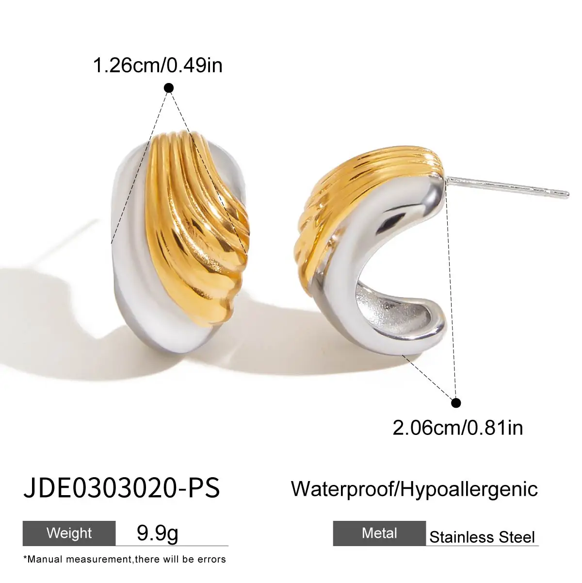 Stainless Steel Water Drop Earrings Model JDE0303020-PS 7 Stainless Steel Water Drop Earrings Model JDE0303020-PS - Image 7