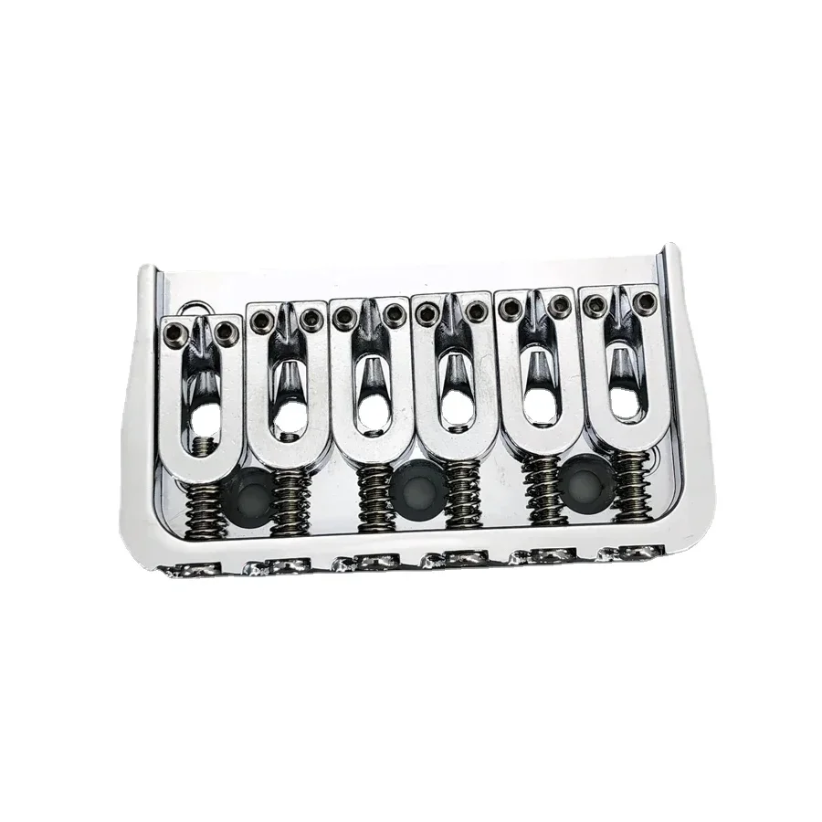 Chrome Fixed Guitar Bridge for Six Strings 2 Chrome Fixed Guitar Bridge for Six Strings - Image 2
