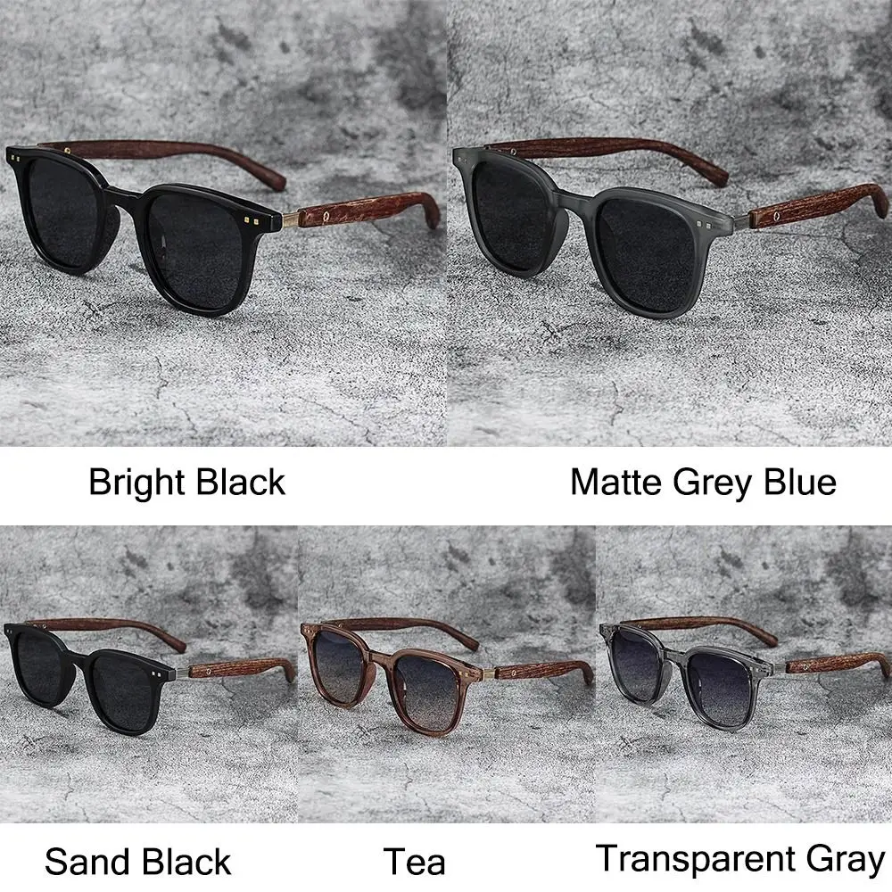 Retro Wood Grain Square Sunglasses for Men Women 6 Retro Wood Grain Square Sunglasses for Men Women - Image 6