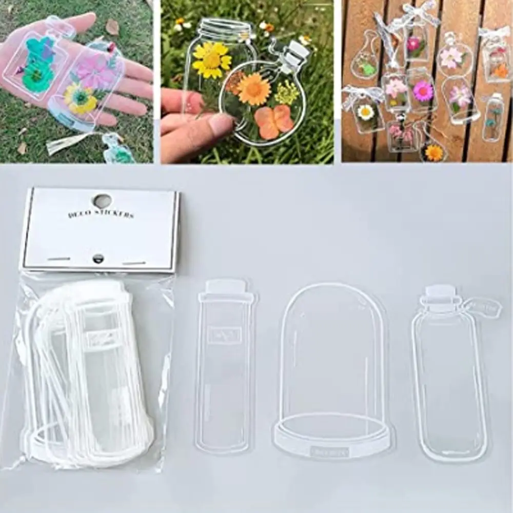 Set of 30 Dried Flower Bookmarks with Glass, Drift, and Perfume Shapes 8 Set of 30 Dried Flower Bookmarks with Glass, Drift, and Perfume Shapes - Image 8