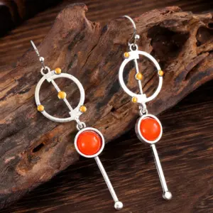 Vintage Silver and Orange Drop Earrings 4 Seb75f78f073746ff9c5bdf0eb4061683C