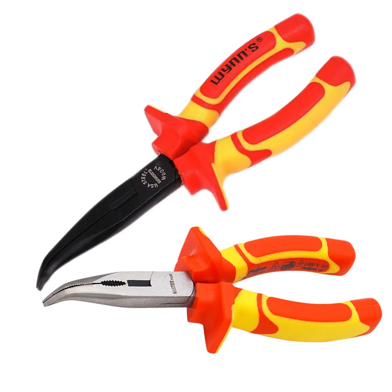 Insulated Bent Nose Pliers for Electrical Work 1 Insulated Bent Nose Pliers for Electrical Work