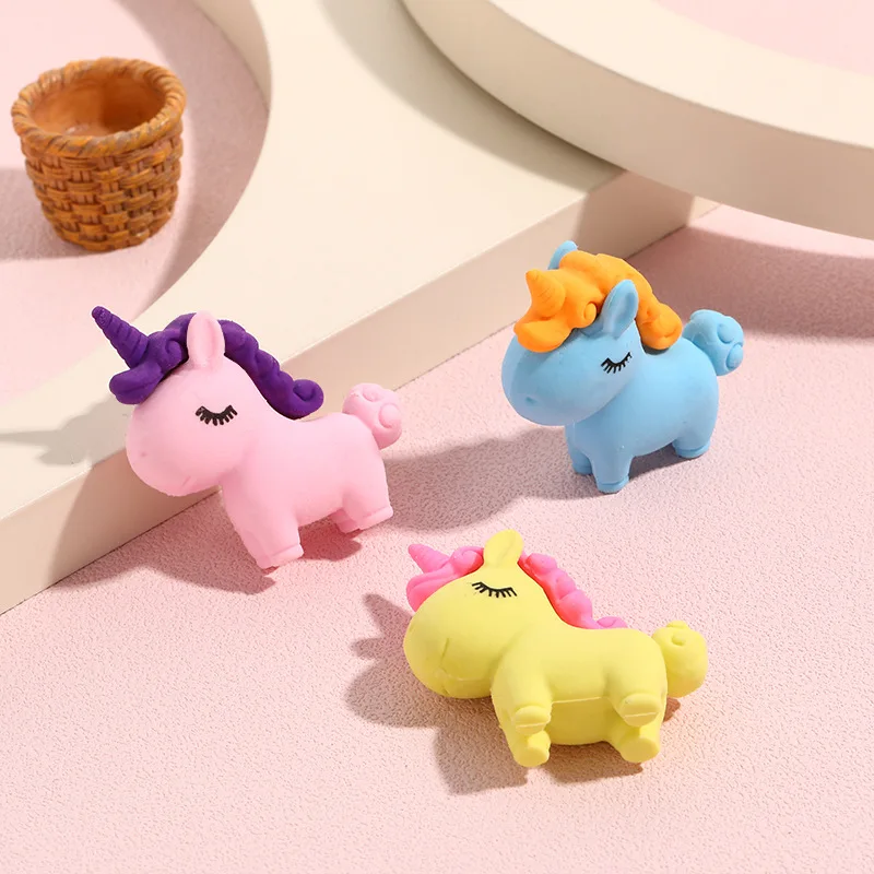 Set of 3 Colorful Unicorn Erasers 7 Set of 3 Colorful Unicorn Erasers - Image 7