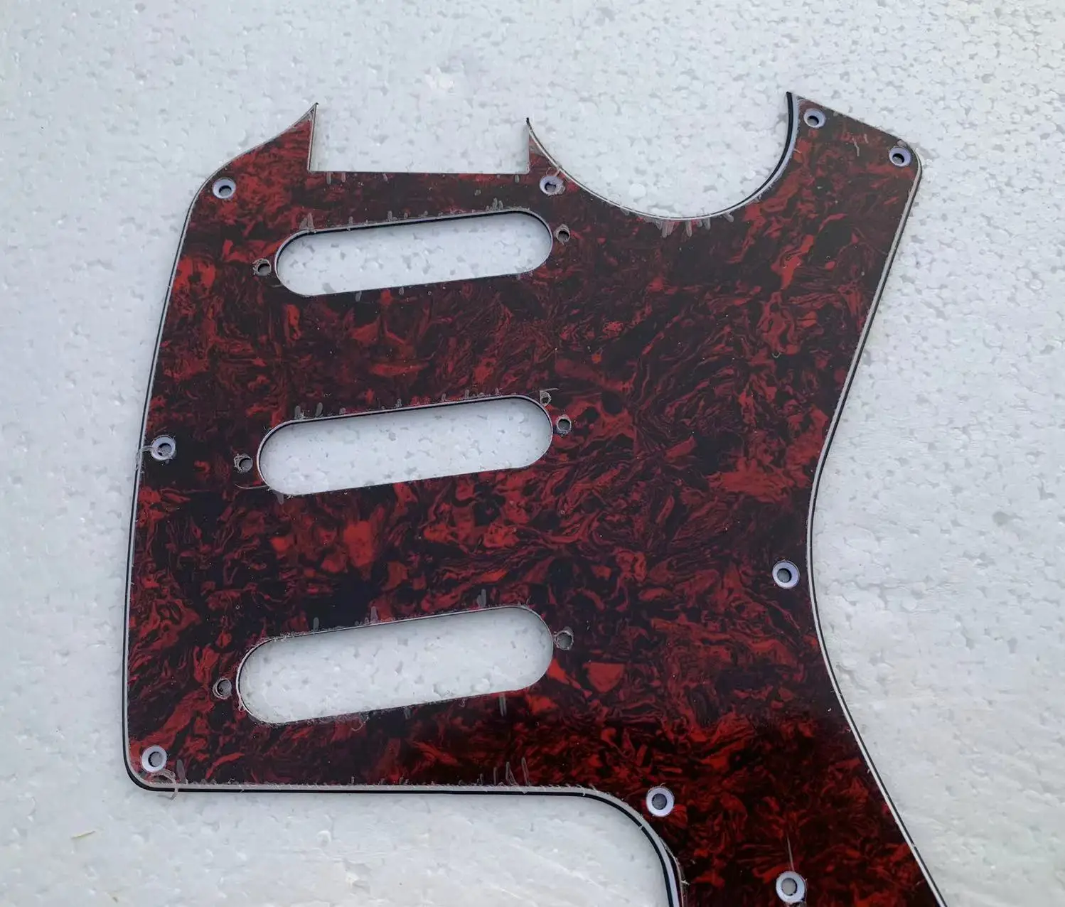 Red and Black Marbled Guitar Pickguard 2 Red and Black Marbled Guitar Pickguard - Image 2