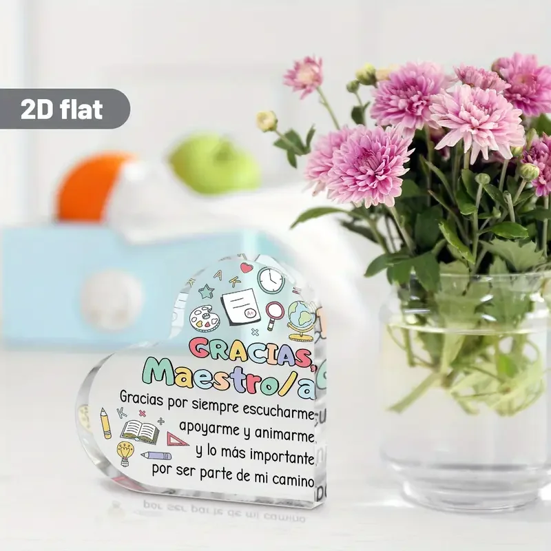 Heart-Shaped Teacher Appreciation Acrylic Plaque 3 Heart-Shaped Teacher Appreciation Acrylic Plaque - Image 3