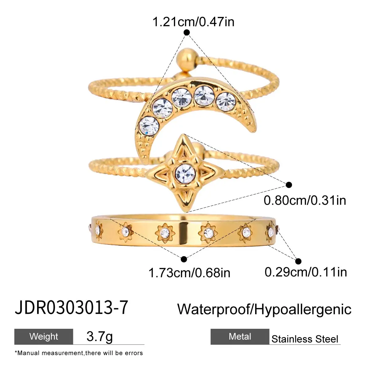 Multi-Layered Stainless Steel Women's Ring Set 7 Multi-Layered Stainless Steel Women's Ring Set - Image 7