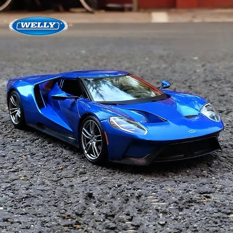 Blue Welly Ford GT 2017 Diecast Model 2 Blue Welly Ford GT 2017 Diecast Model - Image 2