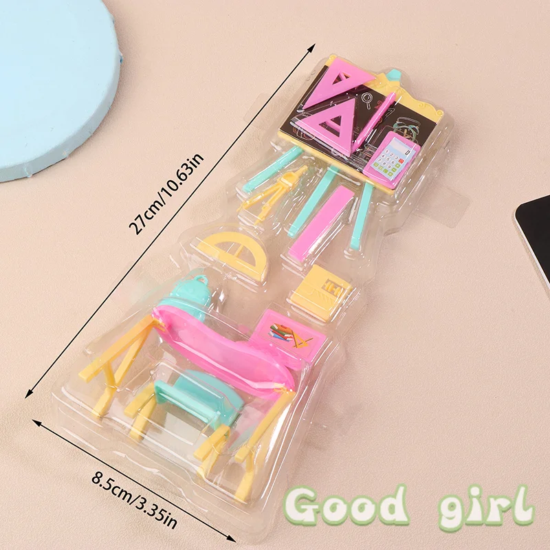 Miniature Pink Study Table with Accessories 6 Miniature Pink Study Table with Accessories - Image 6