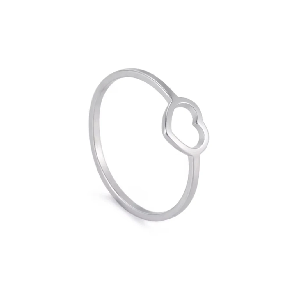 Hollow Heart Minimalist Stainless Steel Ring 7 Hollow Heart Minimalist Stainless Steel Ring - Image 7