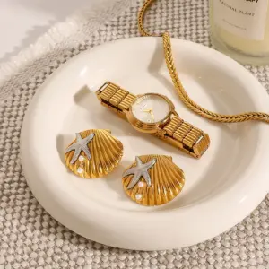 Stainless Steel Ocean-Inspired Starfish Earrings 10 Sec9fb20071364654934c0990427df893W