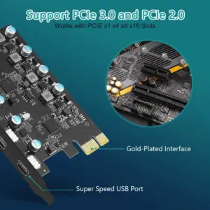 PCIe USB Expansion Card with 5 Ports 10 Seca55d07249d4360876c25aebab205ab1