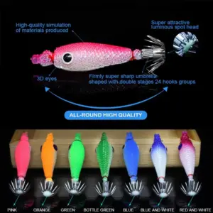 Vibrant Luminous Squid Jig Set for Fishing 8 Secac913274cd45398ccf1066c1ed5df7S
