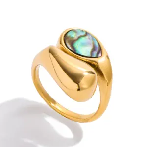 Water Drop Shell Ring for Women
