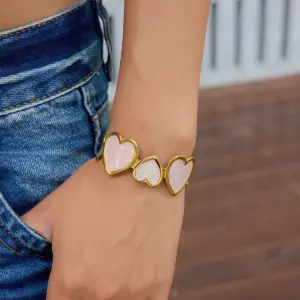 Elegant Stainless Steel Pink Heart Bracelet 8 Secb05c65ca8d4fb59db52874de66c745G