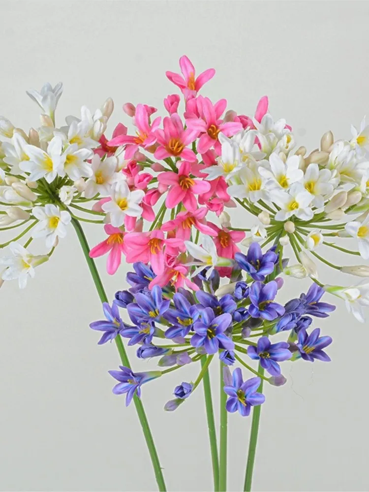 Luxury Artificial African Agapanthus Branch in Vivid Colors 1 Luxury Artificial African Agapanthus Branch in Vivid Colors