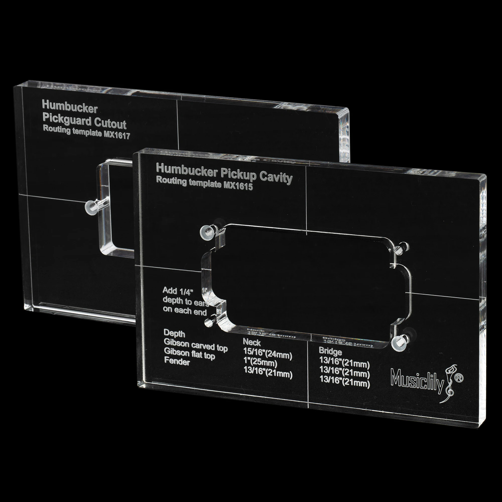Humbucker Routing Template Acrylic 147.5x97.5mm 6 Humbucker Routing Template Acrylic 147.5x97.5mm - Image 6