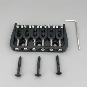 6-String Metal Fixed Guitar Bridge in Black, Chrome, Gold 10 Sed3f0a0a059b4049b824d821942aaeaf0