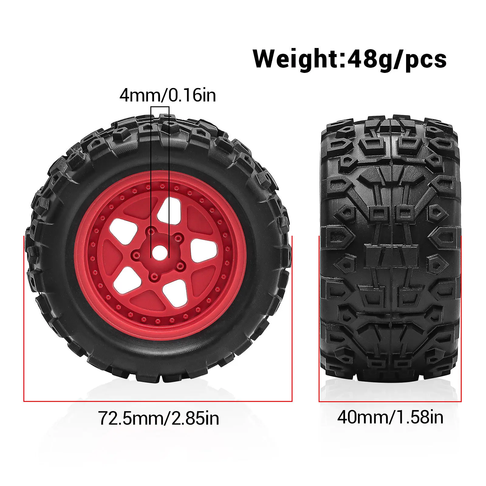 Off-Road RC Tire Set with 72.5mm Diameter 2 Off-Road RC Tire Set with 72.5mm Diameter - Image 2