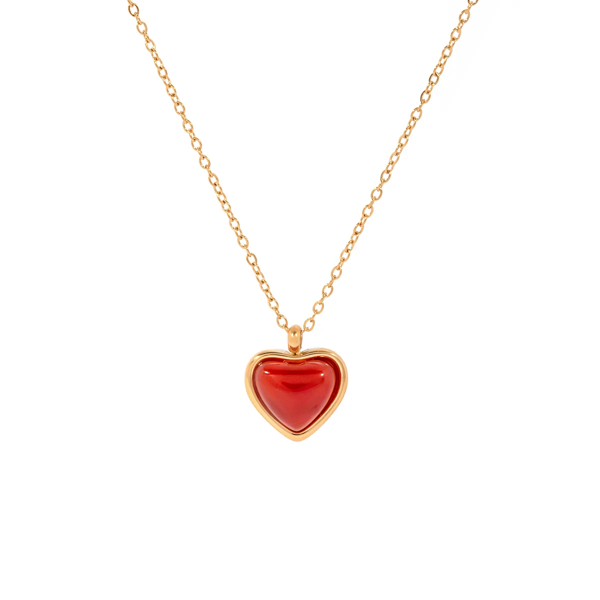 Romantic Heart Jewelry Set with Red Onyx 9 Romantic Heart Jewelry Set with Red Onyx - Image 9