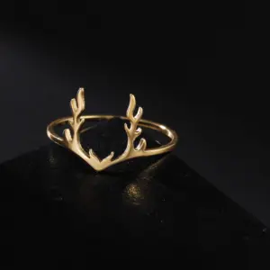 Elegant Elk Antlers Women's Ring in Gold or Steel 13 Sedab8910113a45828efb262dc689771fW