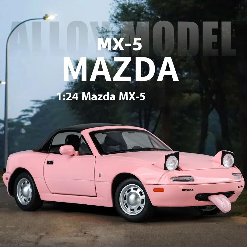 White Mazda MX-5 1:24 Diecast Model 4 White Mazda MX-5 1:24 Diecast Model - Image 4