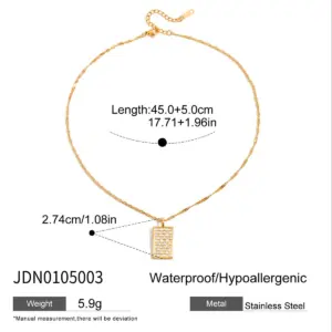 Gold-Tone Zircon Pendant Necklace for Women 16 Sedfe7c8da5864f1bba0cb1232124545dV