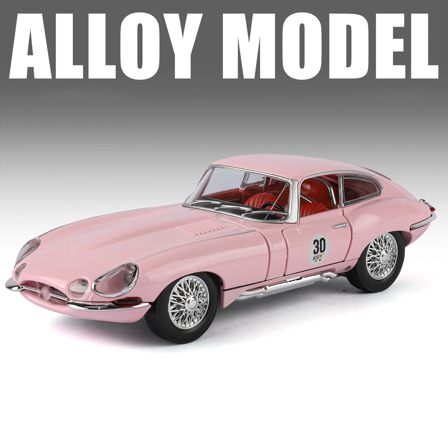 1:24 Silver Jaguar E-type Diecast Model 8 1:24 Silver Jaguar E-type Diecast Model - Image 8
