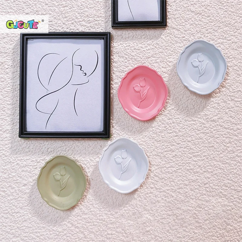 Miniature Dollhouse Food Plate Set with Floral Design 4 Miniature Dollhouse Food Plate Set with Floral Design - Image 4