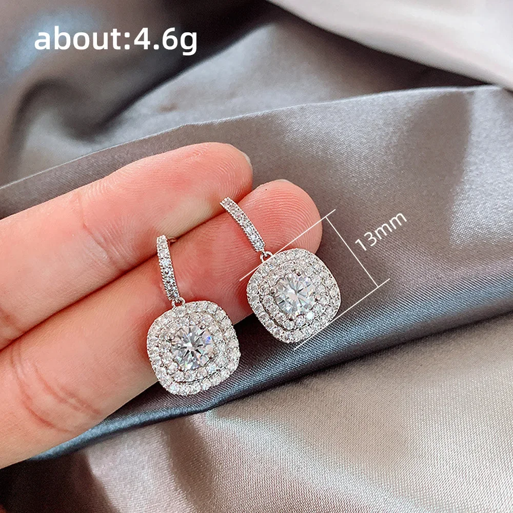 Elegant Silver Drop Earrings with Cubic Zirconia 5 Elegant Silver Drop Earrings with Cubic Zirconia - Image 5