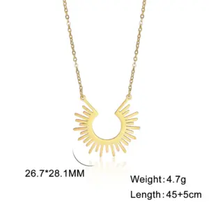 Sunray Pendant Necklace with Adjustable Chain 14 See53923a52bd42f3b4ed9a718e5514c1b
