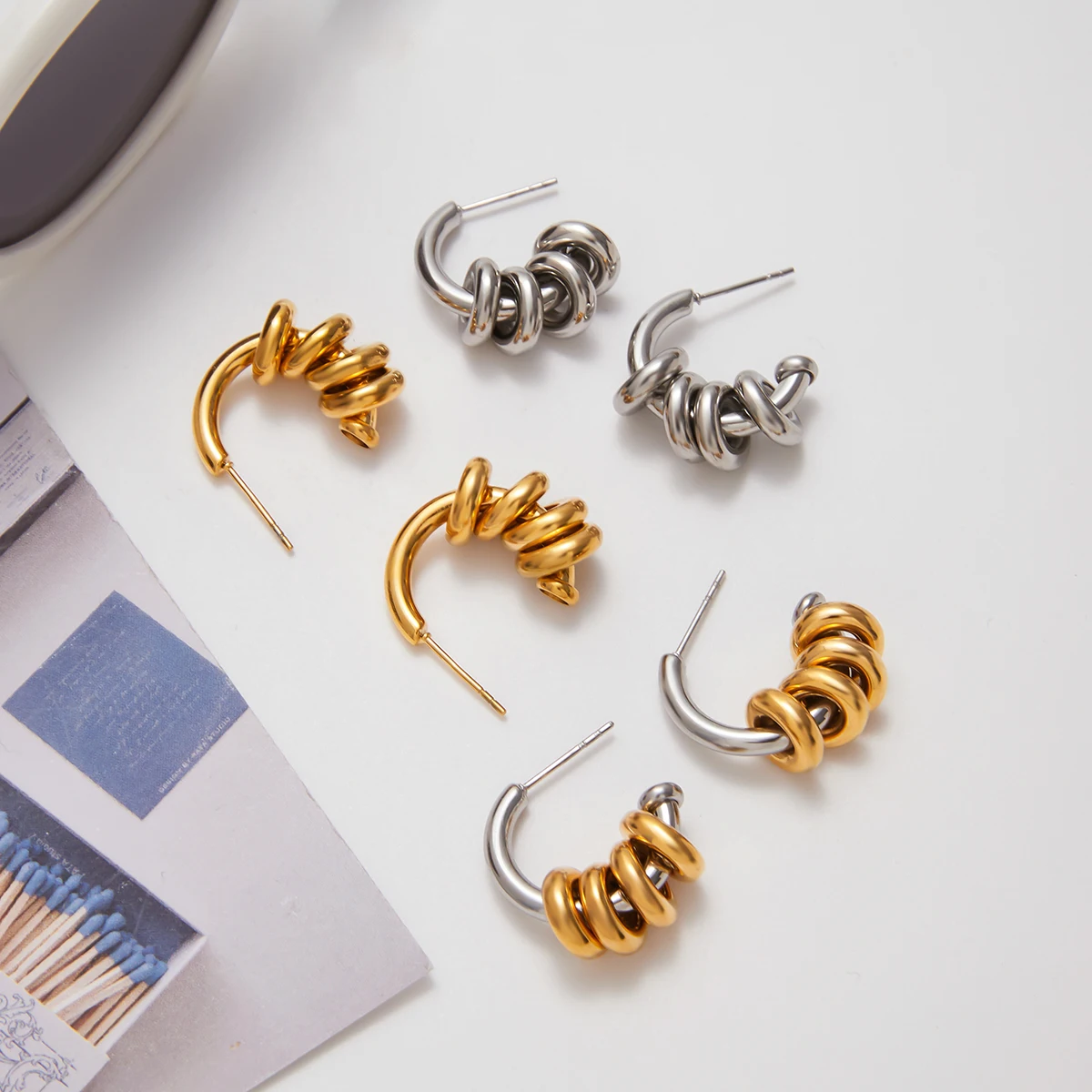 Stylish Stainless Steel Women’s Earrings 6 Stylish Stainless Steel Women’s Earrings - Image 6