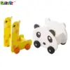 Miniature Giraffe and Panda Dollhouse Trolley Set