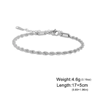 Twisted Chain Bracelet in Silver & Gold 13 Sef0effc898bb4737b4a827c563825ddek