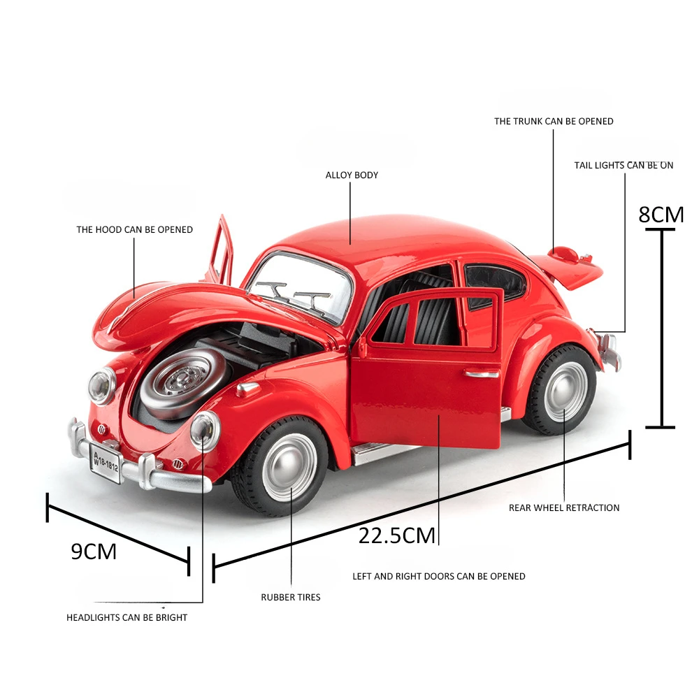 1955 Volkswagen Beetle 1:18 Diecast Car Model 4 1955 Volkswagen Beetle 1:18 Diecast Car Model - Image 4