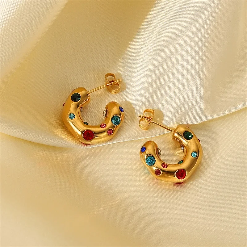 Vibrant Gold Stainless Steel Earrings for Women 5 Vibrant Gold Stainless Steel Earrings for Women - Image 5
