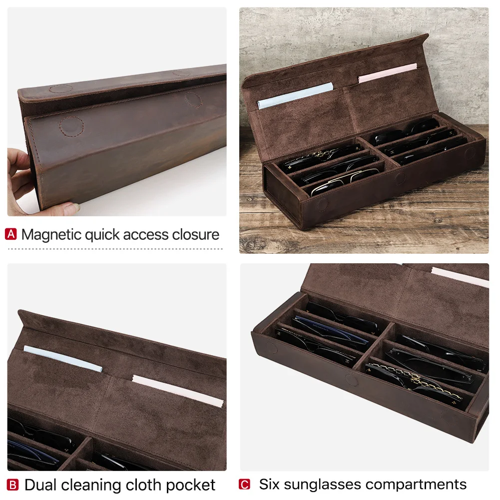 Genuine Leather Eyewear Organizer Case 3 Genuine Leather Eyewear Organizer Case - Image 3