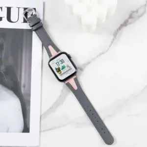 Two-Tone Leather Strap for Apple Watch Models 18 Sef9b69aab75d49c39ac5b52f2c05531fS