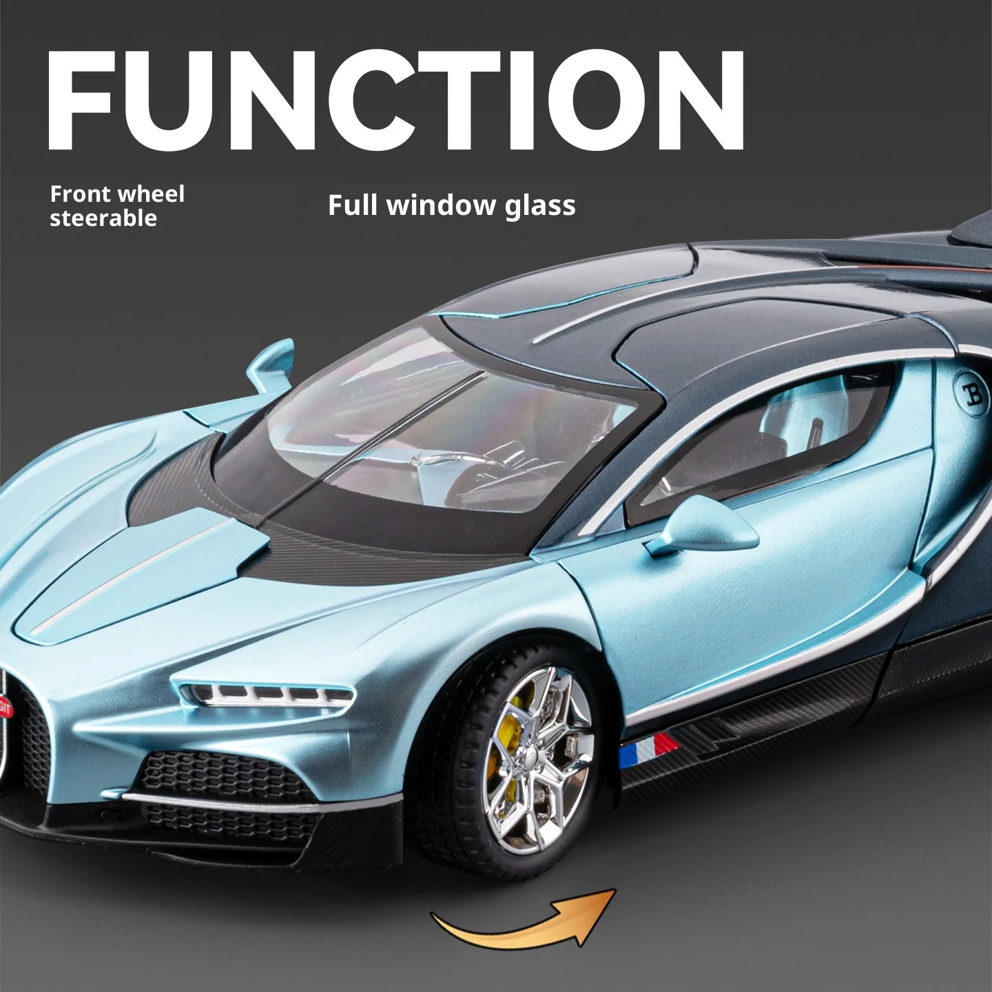 Blue 1:24 Bugatti Tourbillon Scale Model 6 Blue 1:24 Bugatti Tourbillon Scale Model - Image 6