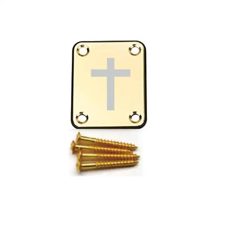 Cross Faith Guitar Neck Plate in Silver, Black, or Yellow 3 Cross Faith Guitar Neck Plate in Silver, Black, or Yellow - Image 3
