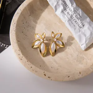 Floral Stainless Steel Earrings with Zircon 12 Seff40f538bbc405a8e0e7fad1106ca10l