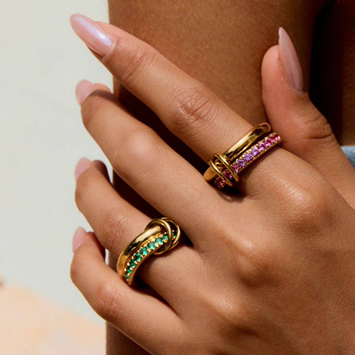 Women's Stainless Steel Zirconia Double-Layer Ring 4 Women's Stainless Steel Zirconia Double-Layer Ring - Image 4