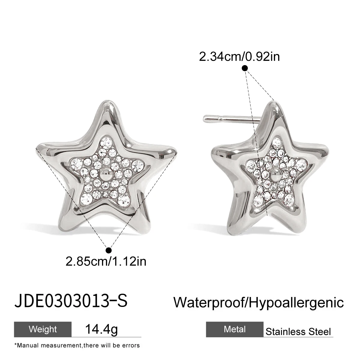 Stainless Steel Star Earrings Set 8 Stainless Steel Star Earrings Set - Image 8