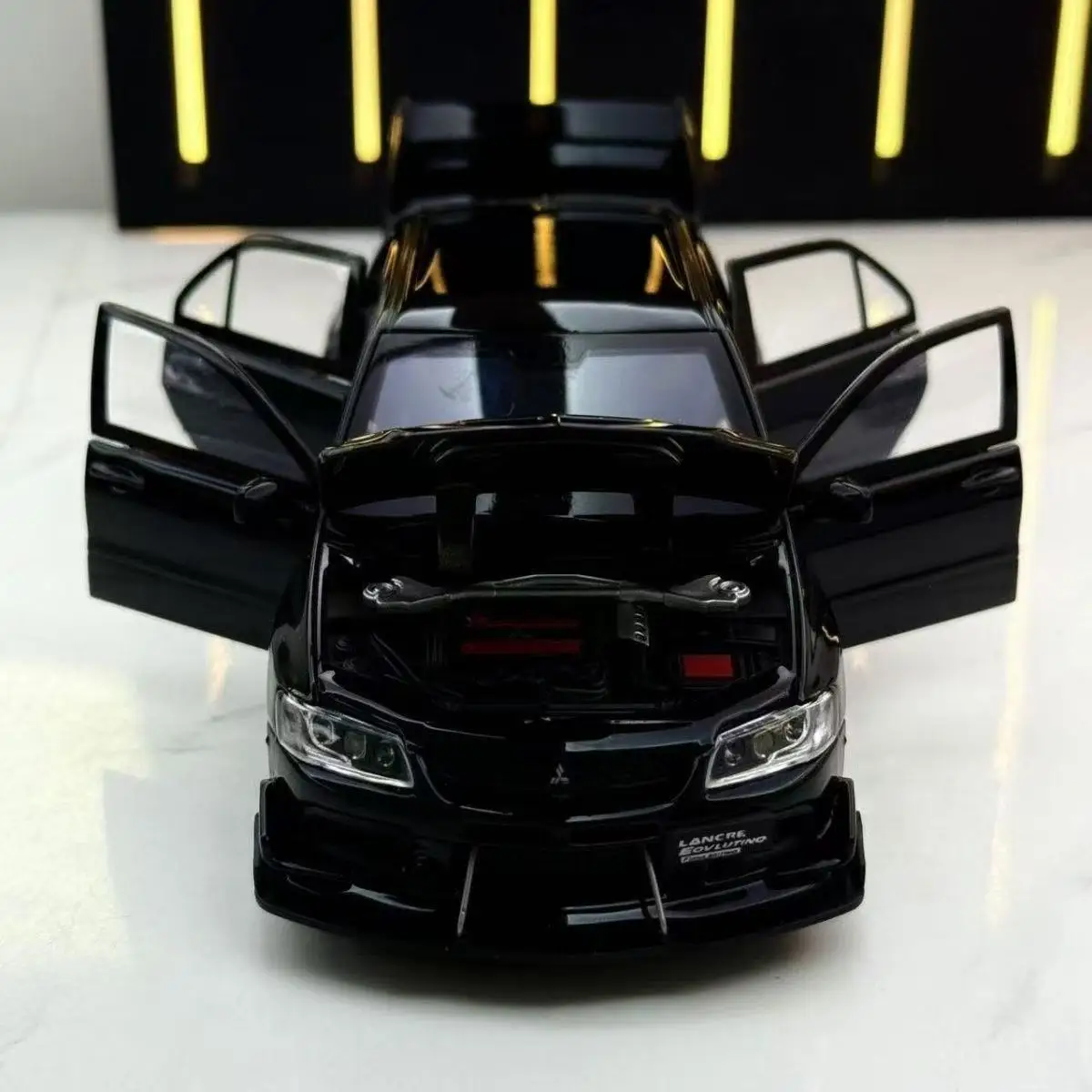 Black Mitsubishi Lancer Evolution Diecast Model | 1:32 Scale 5 Black Mitsubishi Lancer Evolution Diecast Model | 1:32 Scale - Image 5