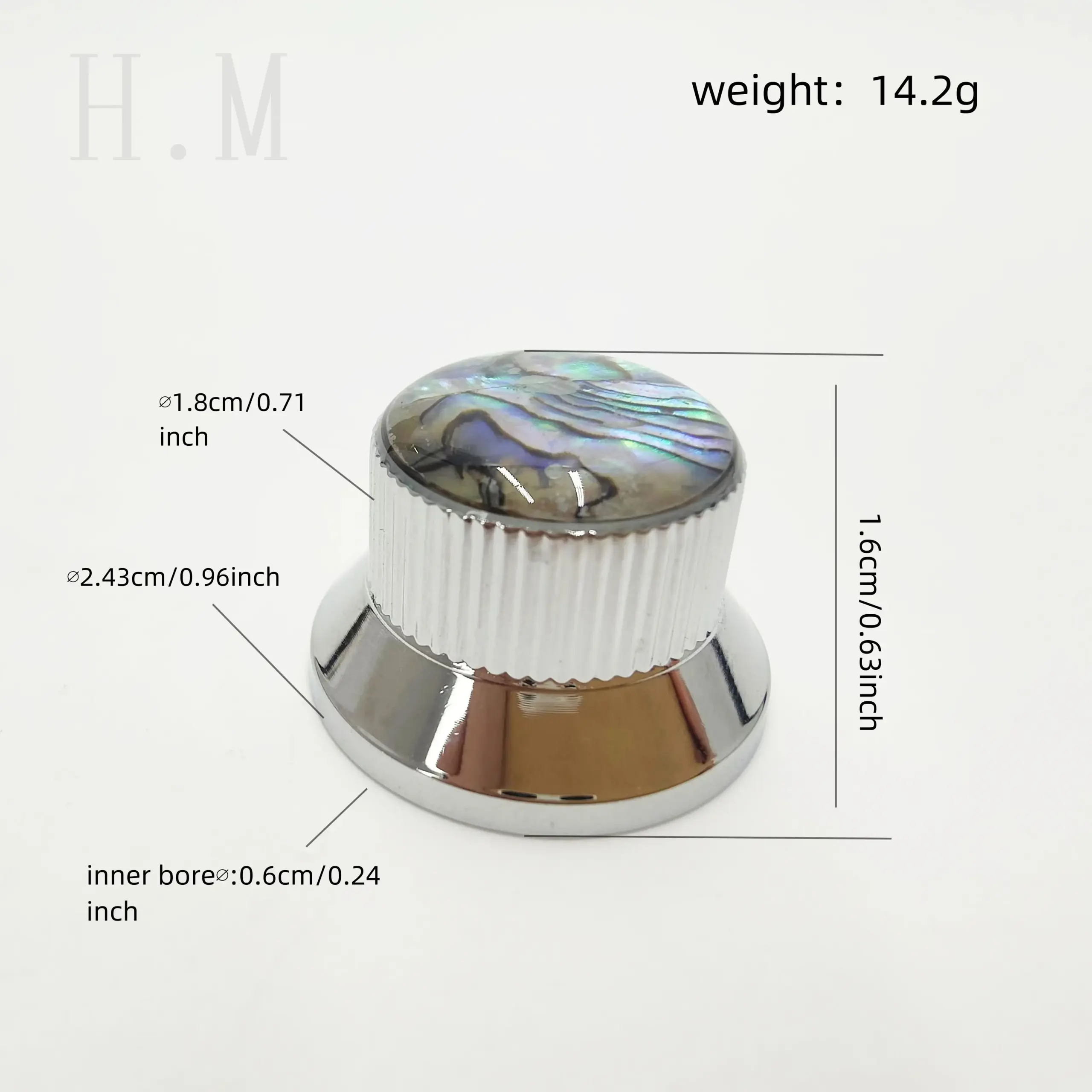 Abalone Shell Flying Saucer Guitar Knob 4 Abalone Shell Flying Saucer Guitar Knob - Image 4