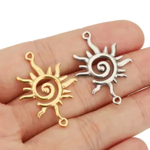 Stainless Steel Sun-Shaped Jewelry Connectors Set 12 Sf0625a3384194f88a6f48e8f46282ce9y